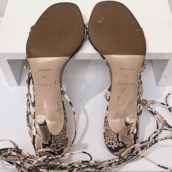 THE ATTICO Strappy Python Snake Leather Strappy Sandals 40 10 11 Net-A-Porter - Picture 7 of 10